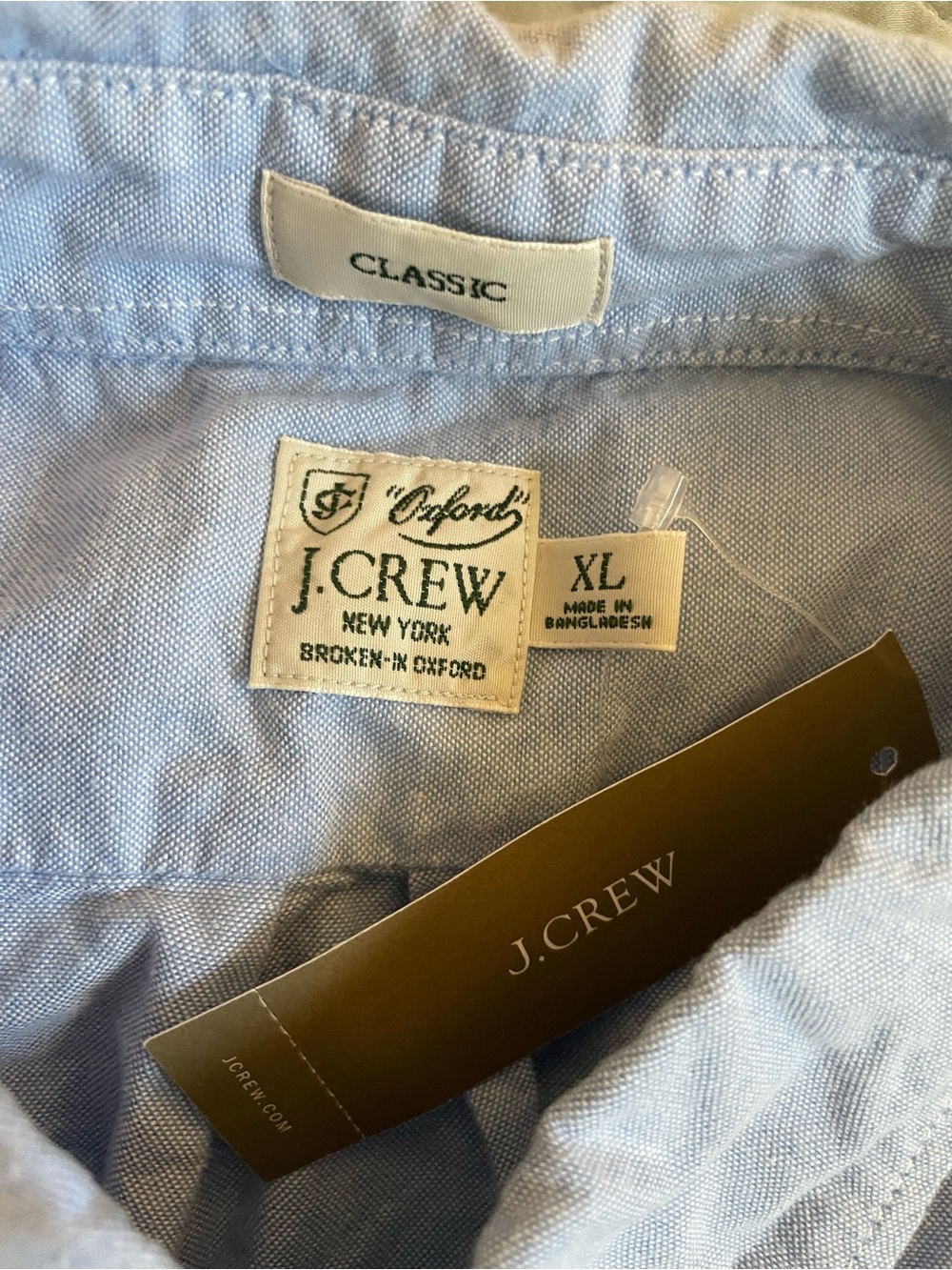 J. CREW Classic Broken-in organic cotton oxford shirt in Blue Size XL $98 BE996 - Picture 7 of 8